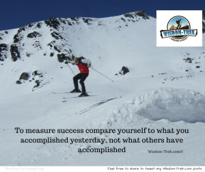 To measure success compare yourself to what you accomplished yesterday, not what others have accomplished   